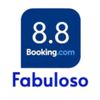 Um logotipo azul do booking.com que diz 8.8 fabuloso