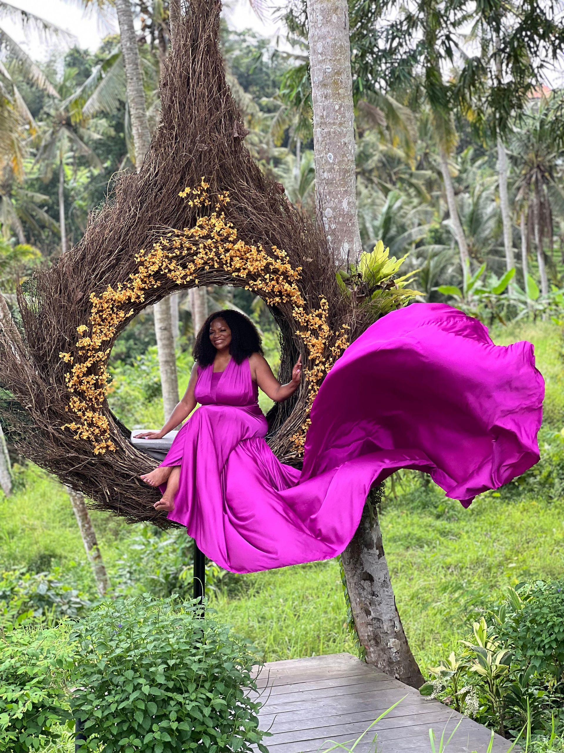 “Black Travelers International group celebrating sisterhood during Bali retreat”