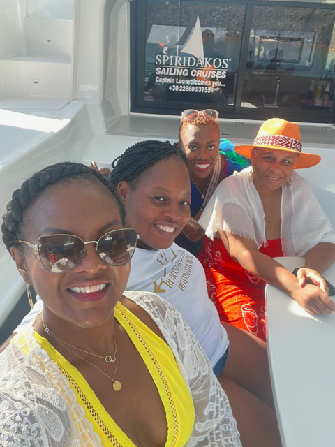 Catamaran Cruise with Black Travelers in Santorini