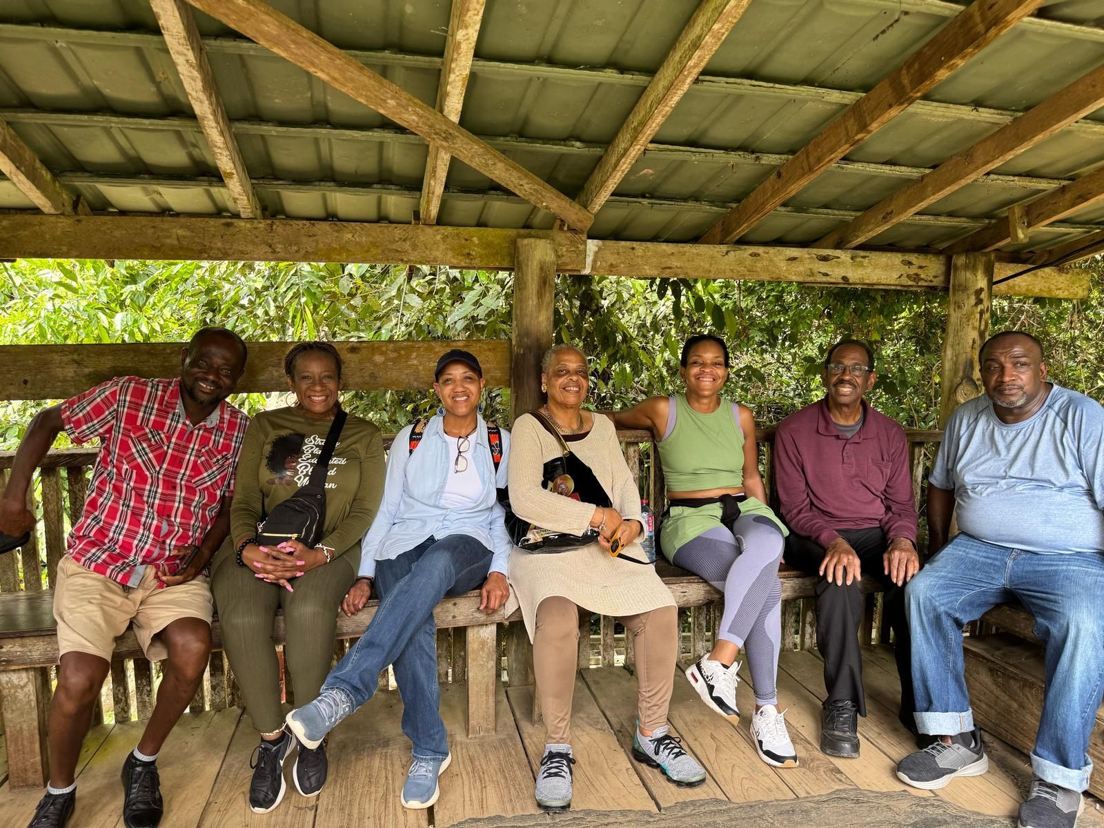 Black women travelers on guided city tour of Accra Ghana
