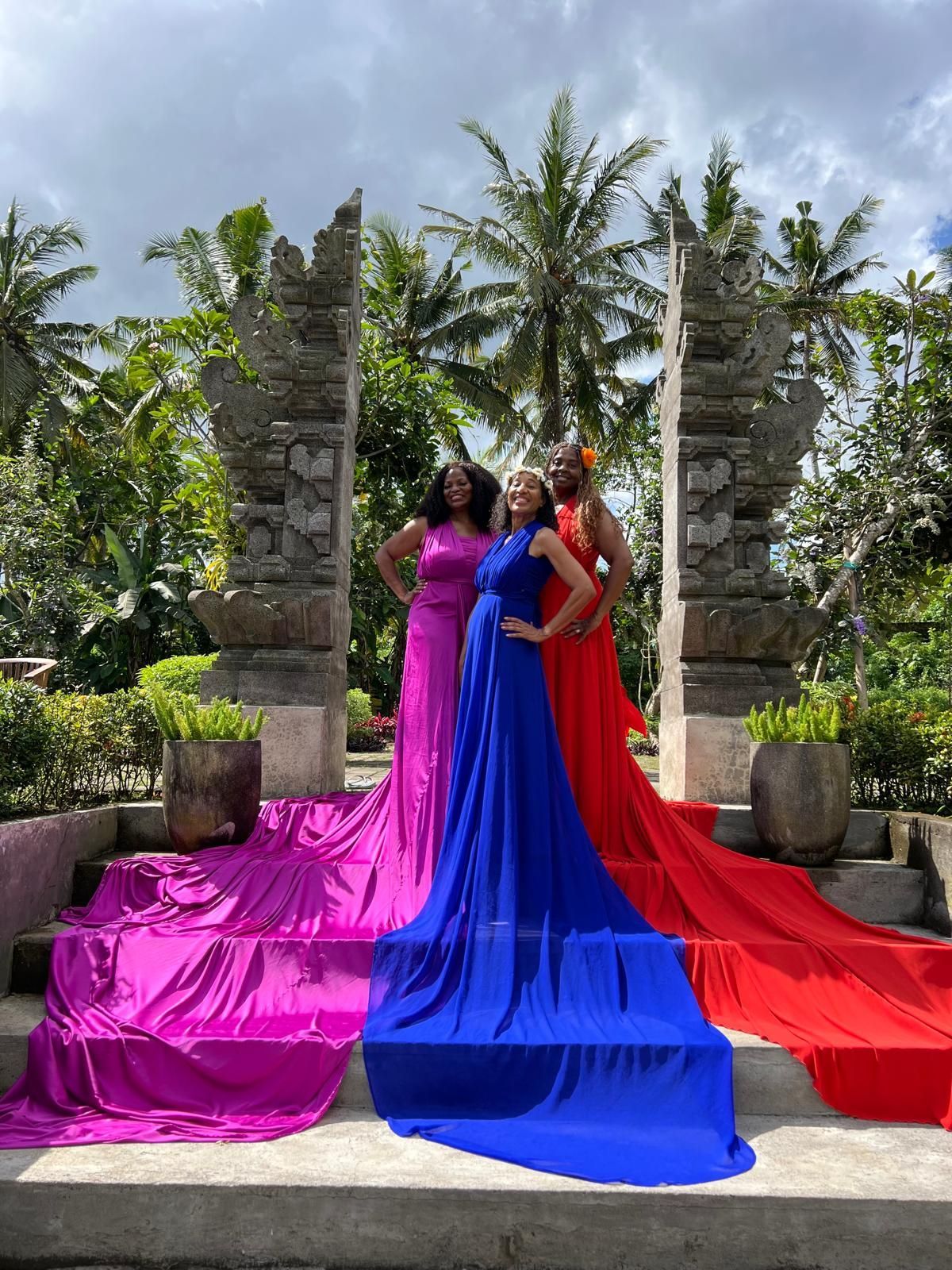 “Black Travelers International group celebrating sisterhood during Bali retreat”