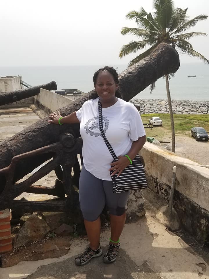 Enjoying the view at the slaves castles in Cape Coast