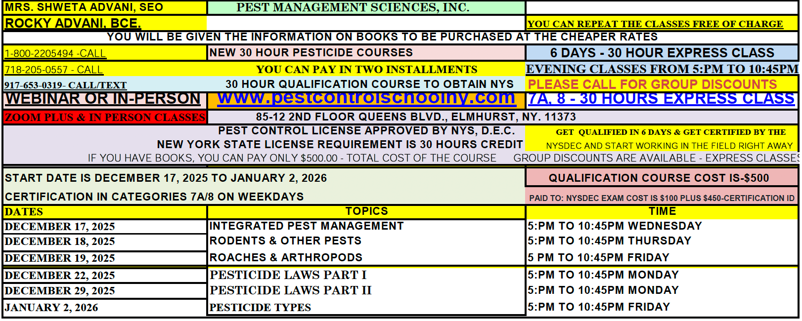 Qualification Courses October 2025