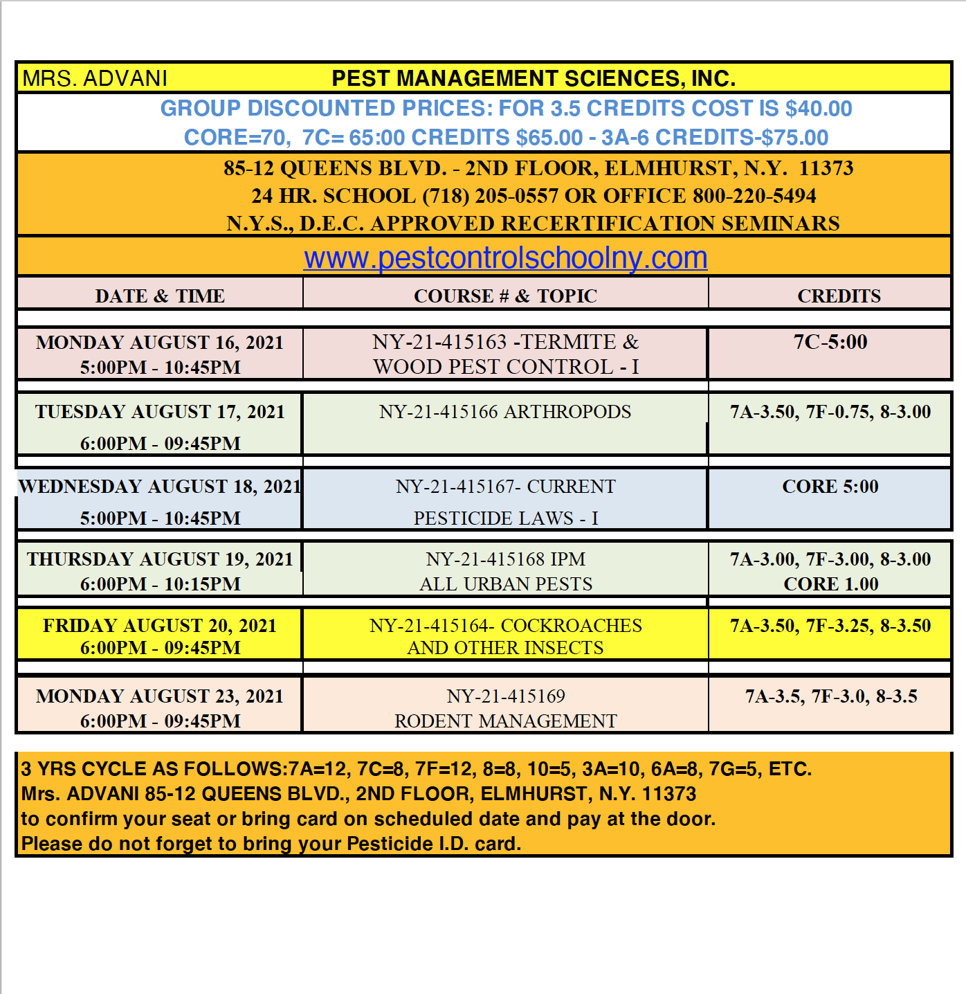 Pest Control School Bronx, NY & Brooklyn, NY Pest Control School