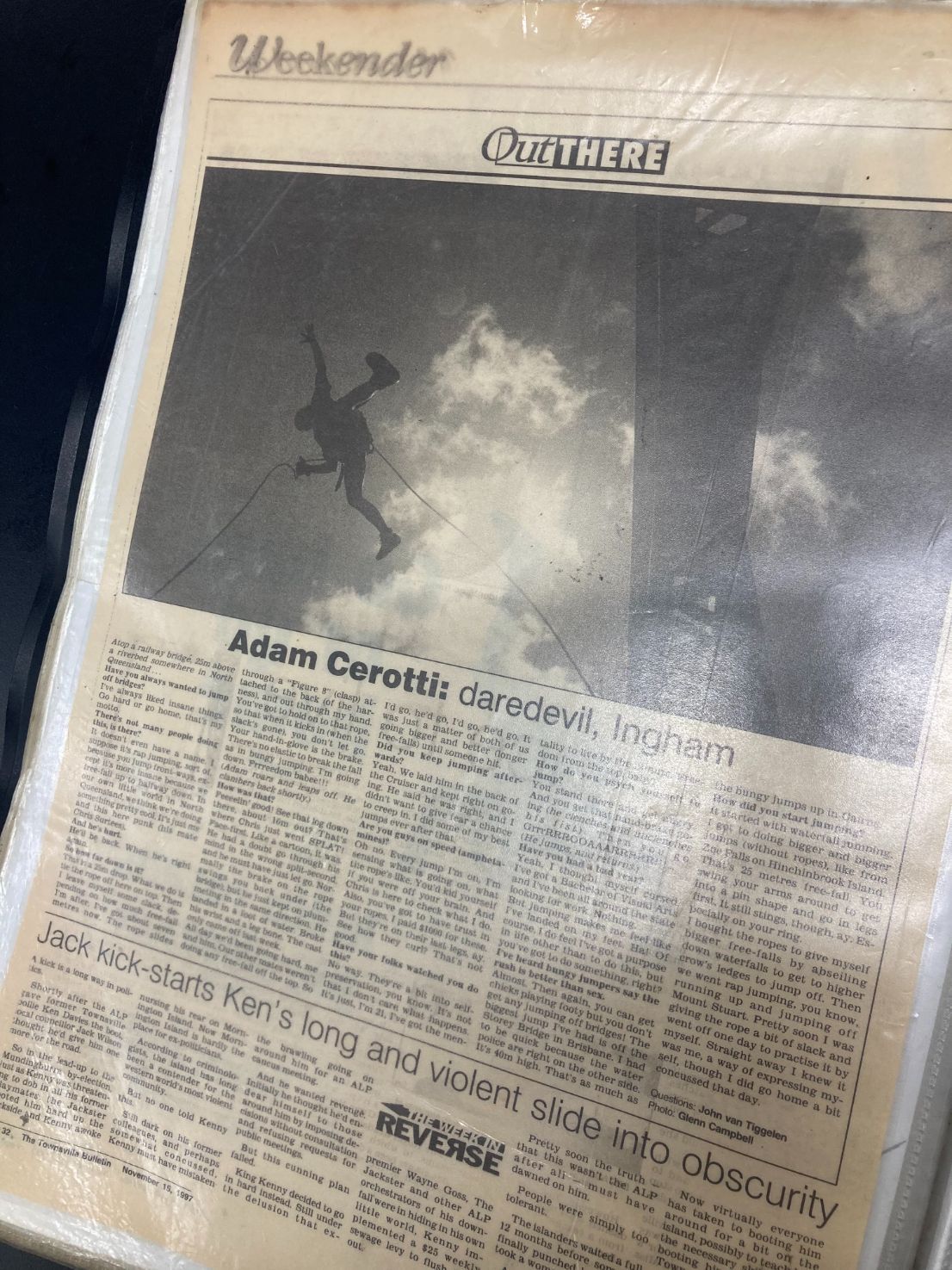 A Newspaper Article About Adam Carotti's Daredevils — La Bomba Loca Tattoo in Cairns City, QLD