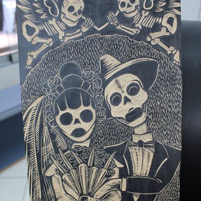 A Black and White Drawing of a Bride and Groom Holding Hands — La Bomba Loca Tattoo in Cairns City, QLD