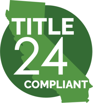 Green Title 24 Compliant logo with California outline on a green circle.