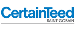 CertainTeed logo, blue text on a white background with the Saint-Gobain tagline.