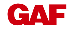 Red GAF logo on a white background.
