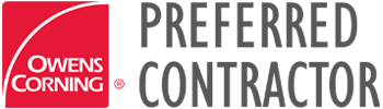 Owens Corning Preferred Contractor logo in red and gray.