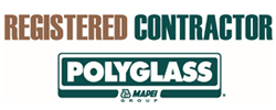 Registered Contractor Polyglass logo with Mapei Group.