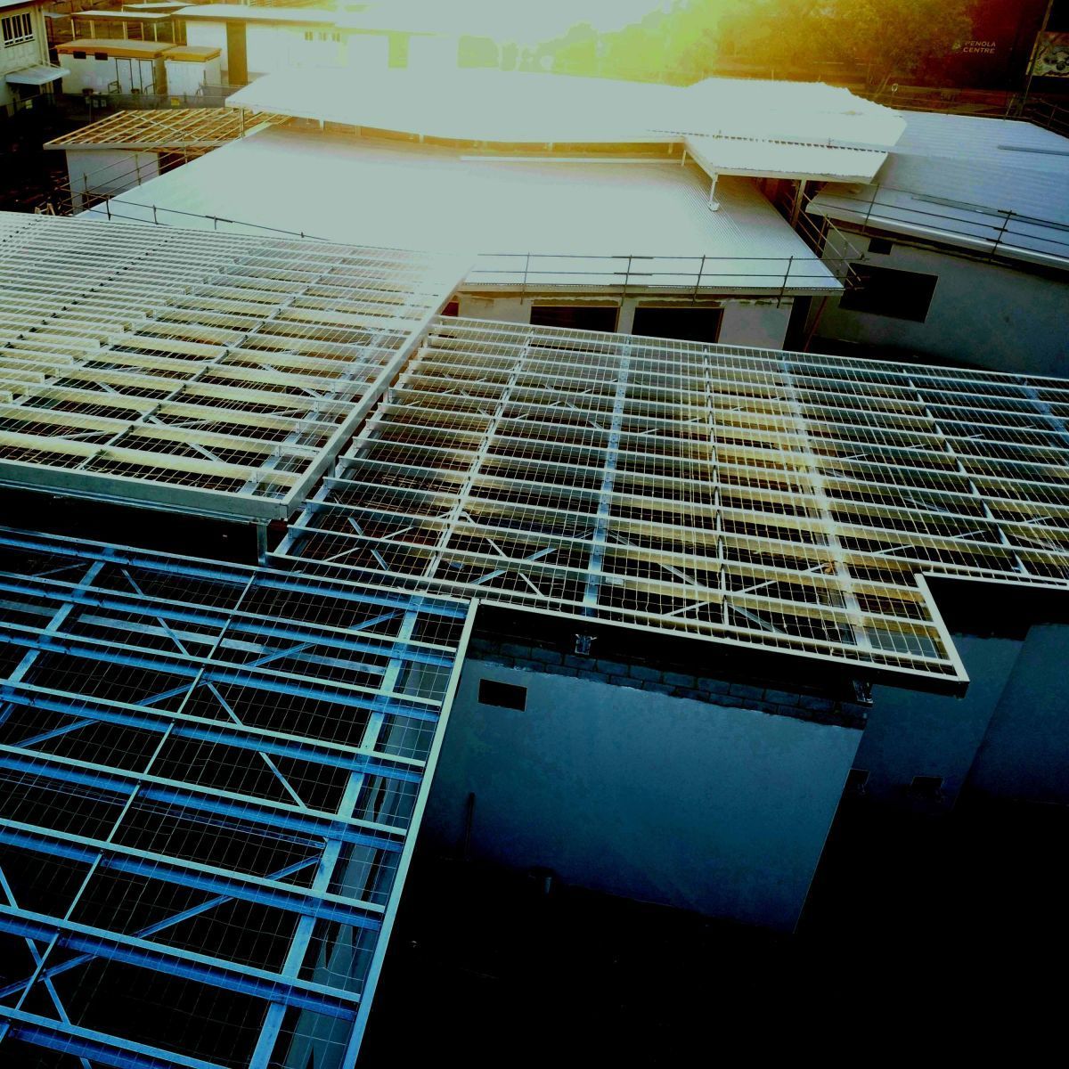 Aerial View of Steel Roof Frames — Our Completed Projects in Townsville, QLD