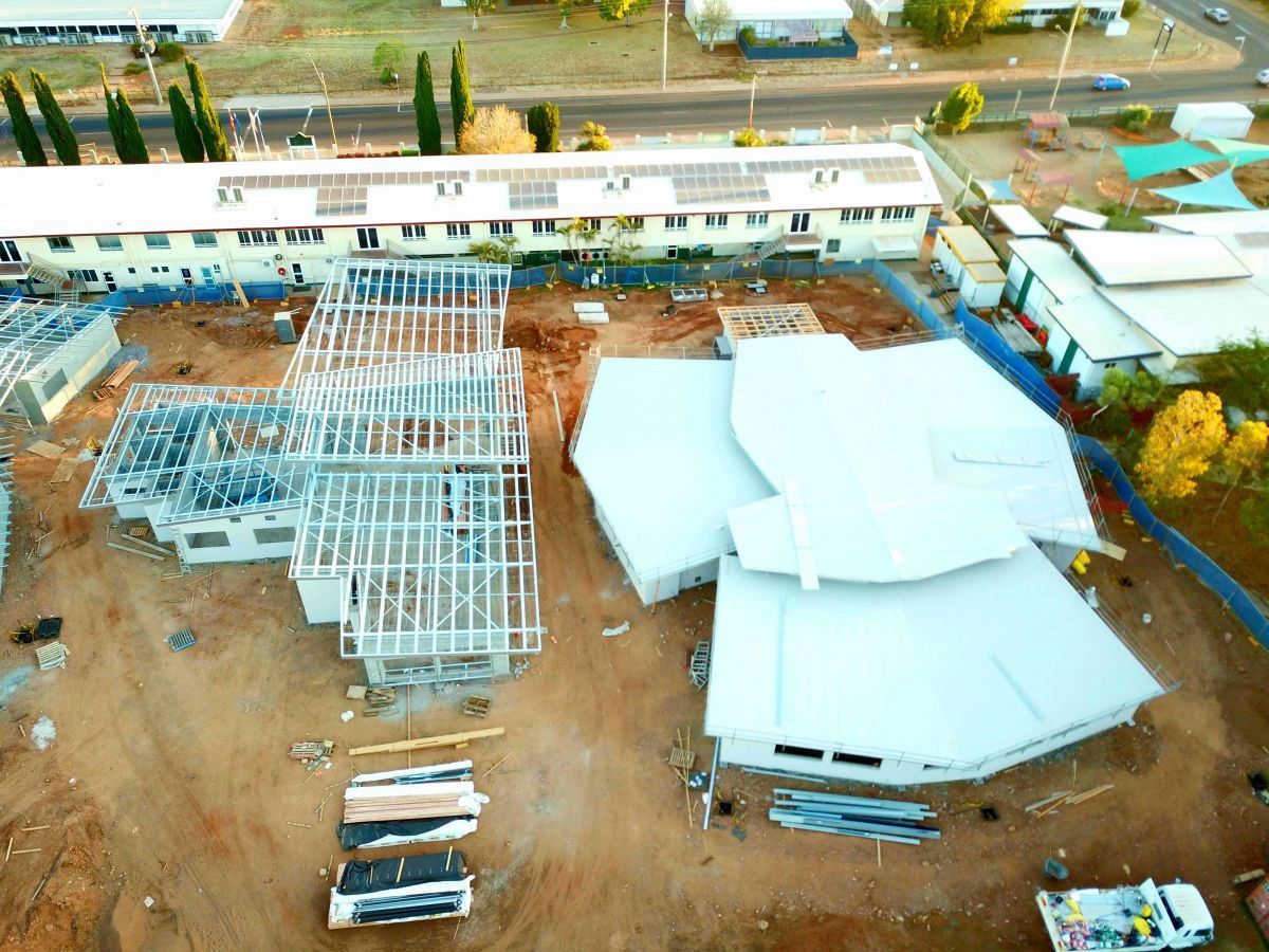 Aerial Shot of New Buildings Built on School Grounds — Our Completed Projects in Townsville, QLD