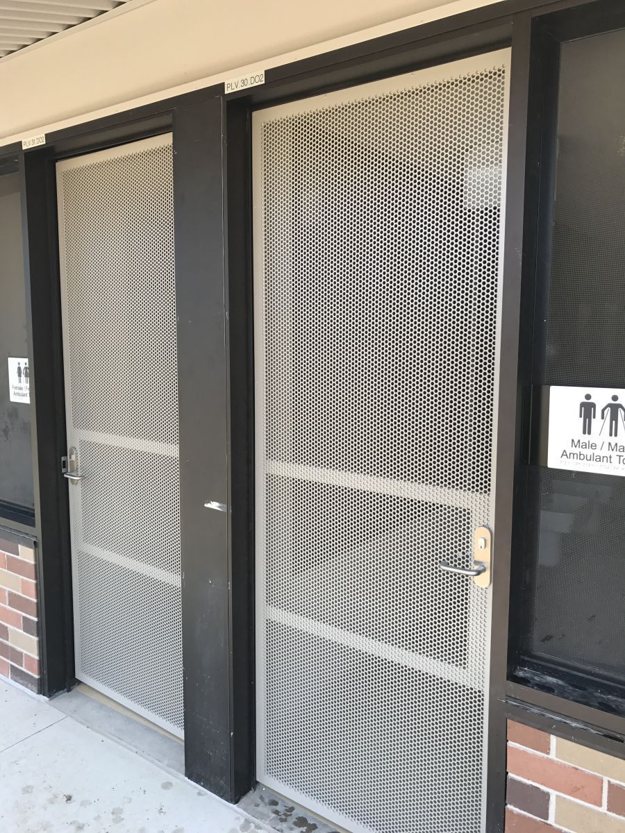 Perforated Aluminium Bathroom Doors — Our Completed Projects in Townsville, QLD