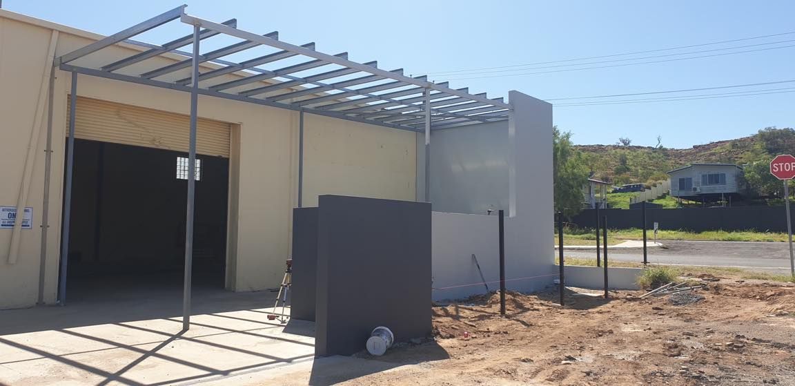 Steel Frame Erected for Shade Awning — Our Completed Projects in Townsville, QLD