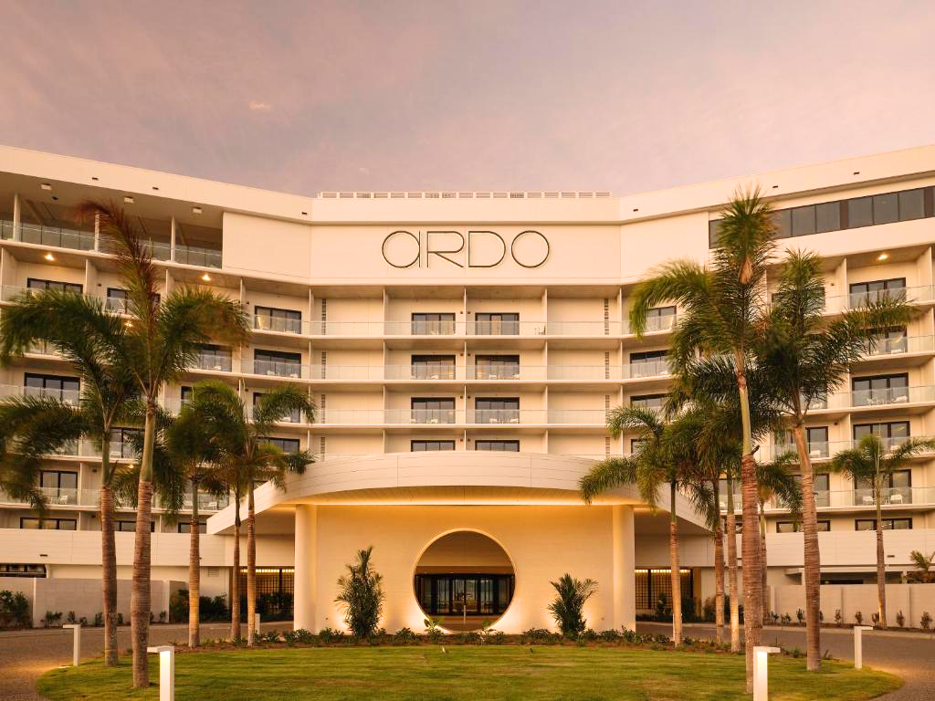 White Hotel Facade With 