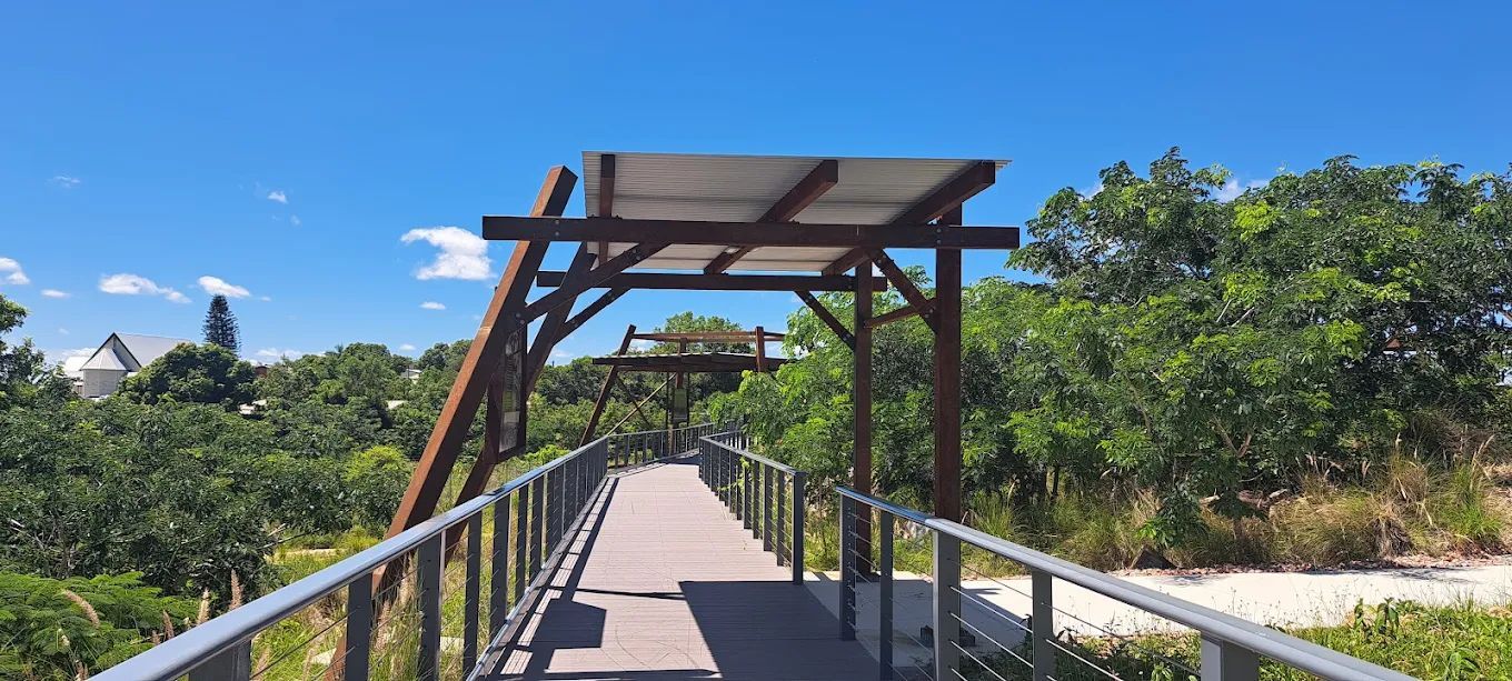 Wooden Walkway With Metal Railings — Norfab In Bohle, QLD
