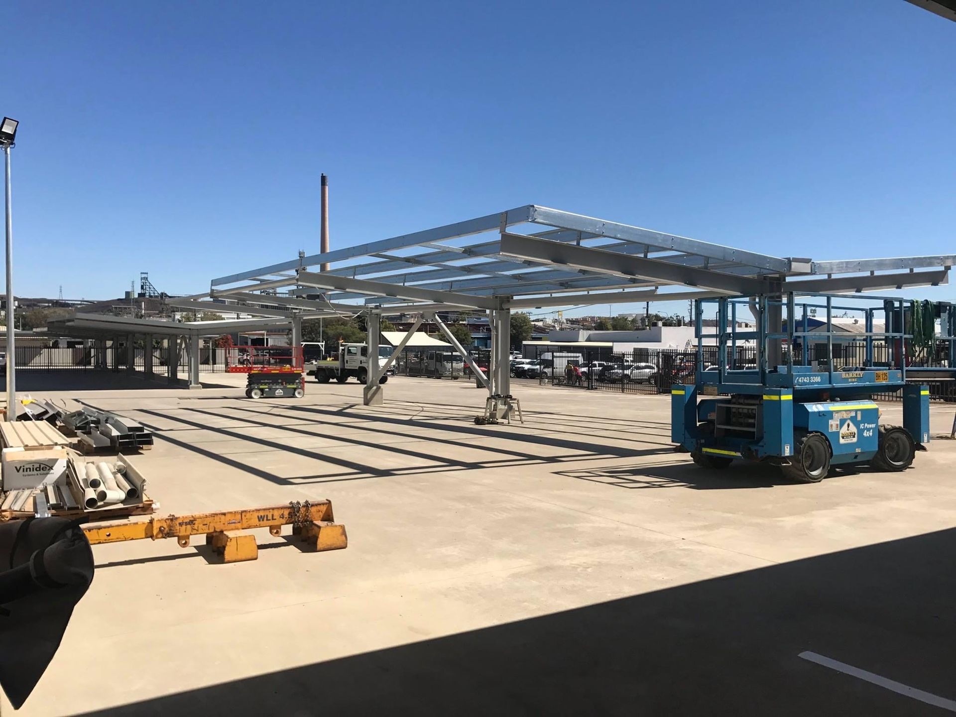 Construction Site: Metal Frame Carports — Custom Steel Fab in Garbutt, QLD