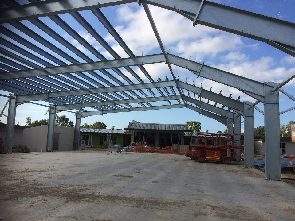 Partially Built Steel Roof Frame — Our Completed Projects in Townsville, QLD