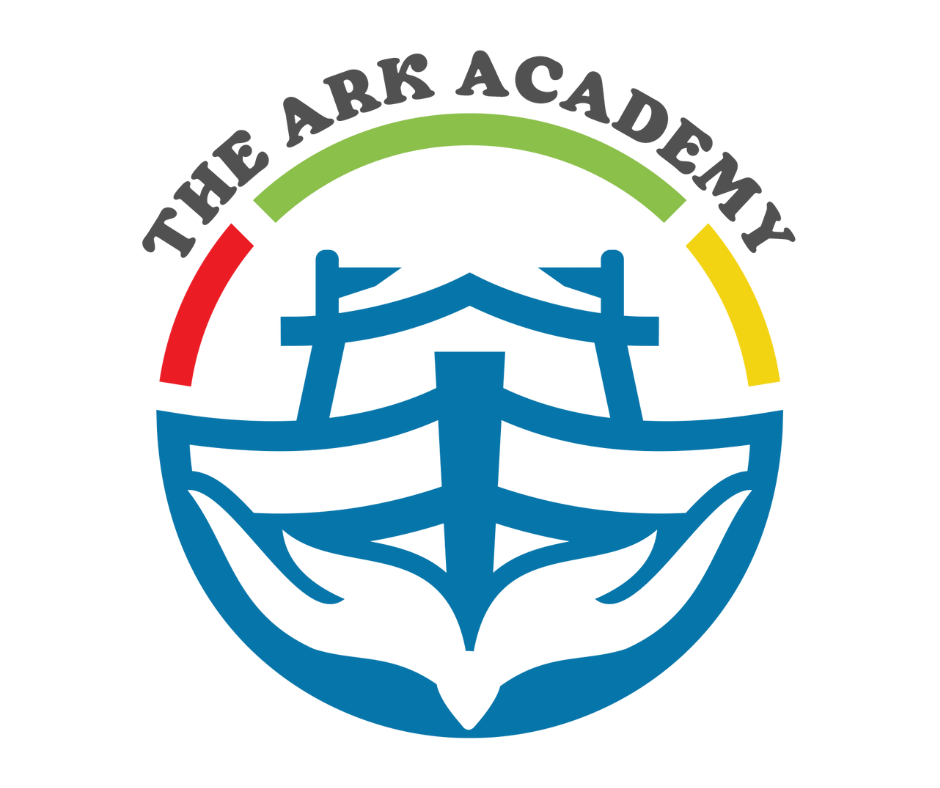 The Ark Academy logo featuring a blue ark shape encircled by a colorful arc and text.