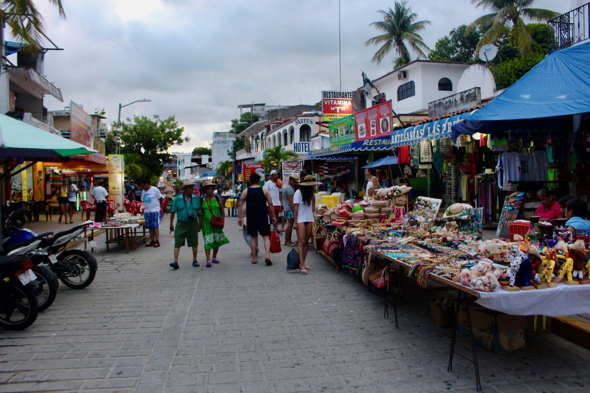 Puerto Escondido street market with  authentic Mexican vibe.