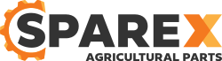 Il logo dei ricambi agricoli Sparex ha un ingranaggio.