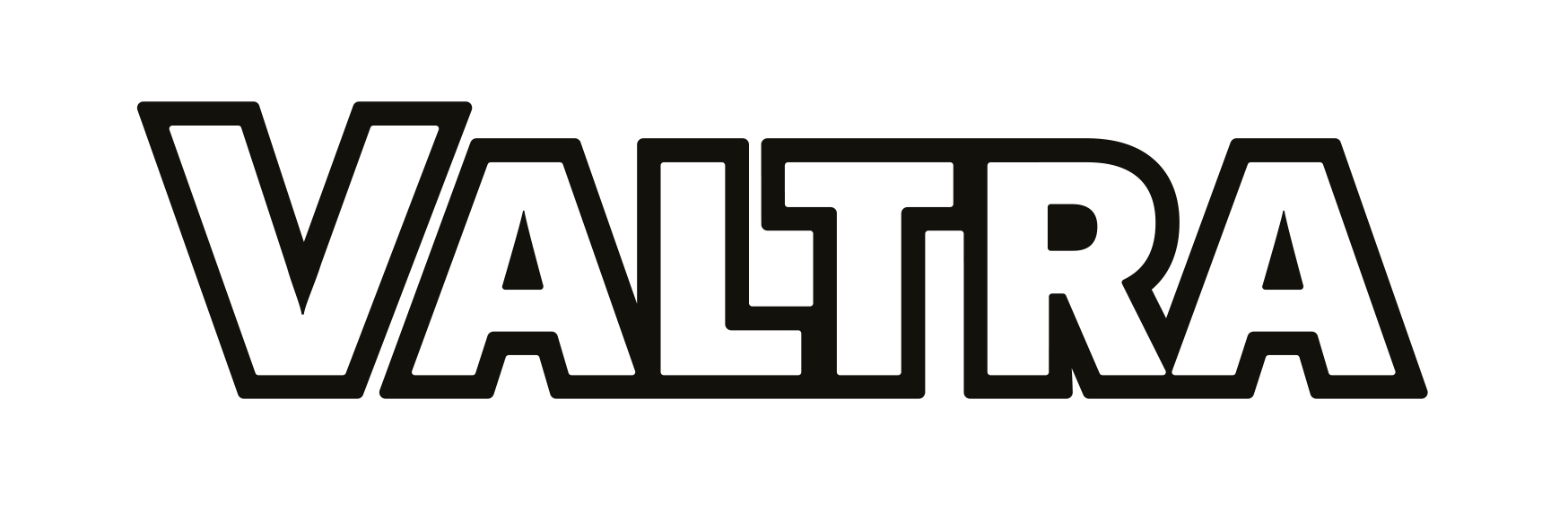 Un logo in bianco e nero per Valtra su uno sfondo bianco.