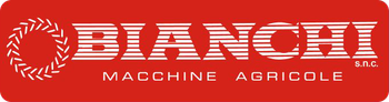 A red and white bianchi macchine agricole logo