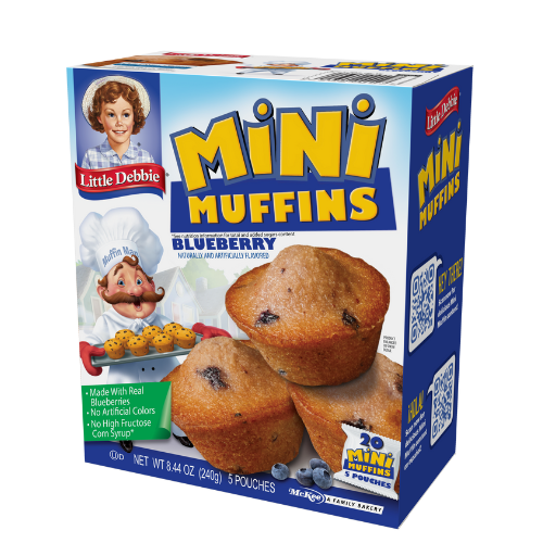 A box of blueberry mini muffins by ulrike debbie