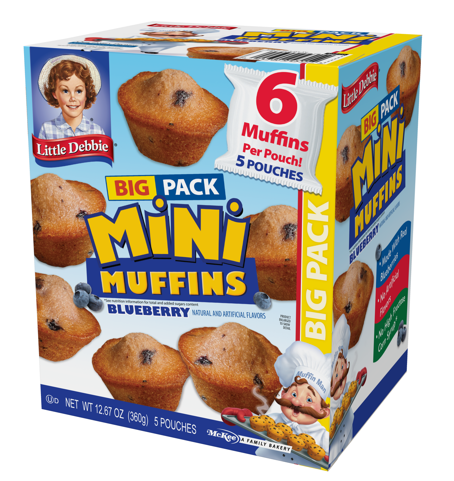 A box of little debbie blueberry mini muffins