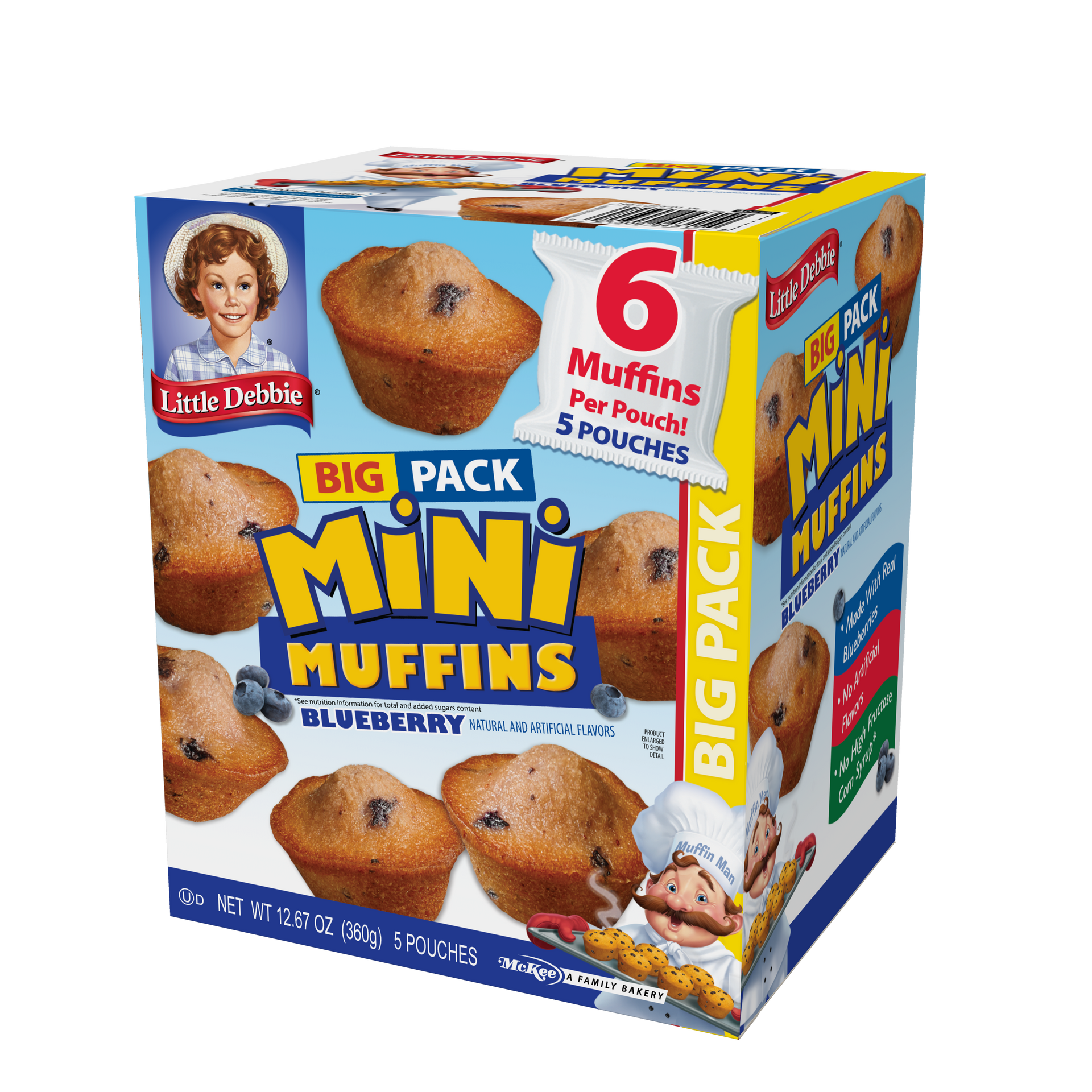 A box of little debbie big pack mini muffins