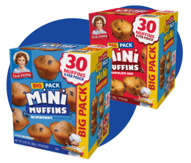 Two boxes of mini muffins are sitting next to each other