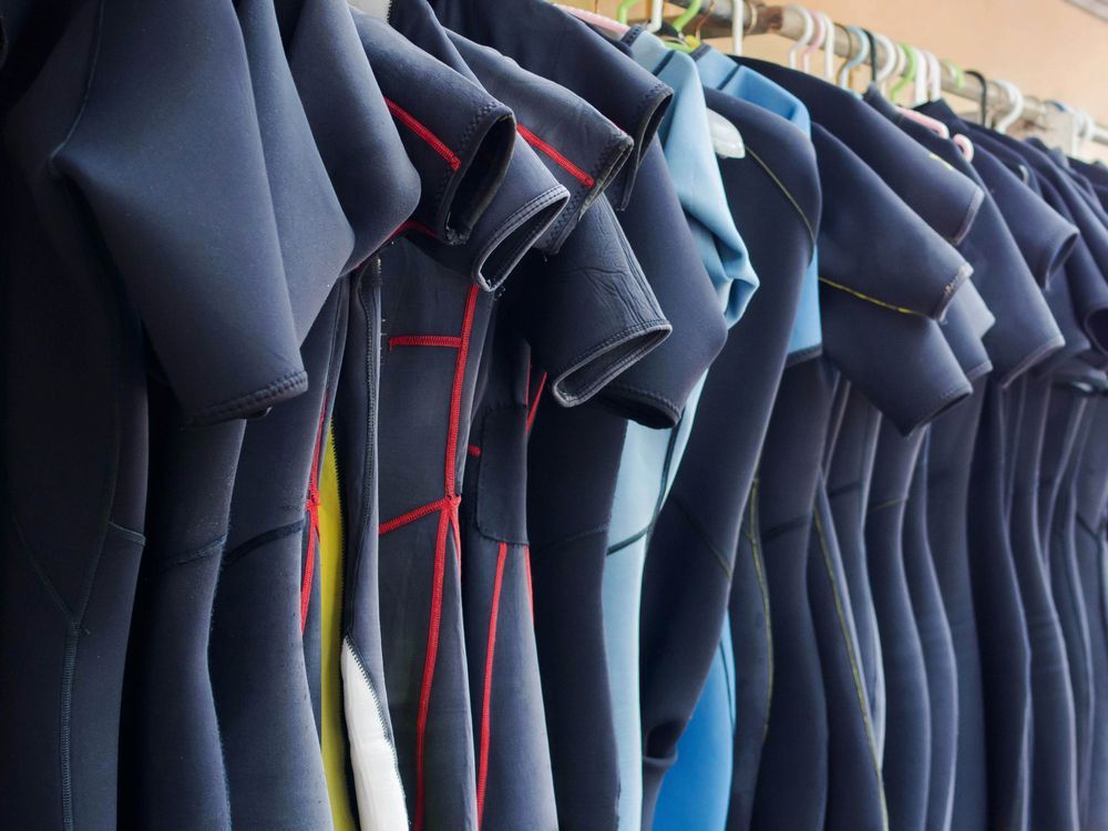 Wetsuits at scuba diving center — Bodyboards in Erina, NSW