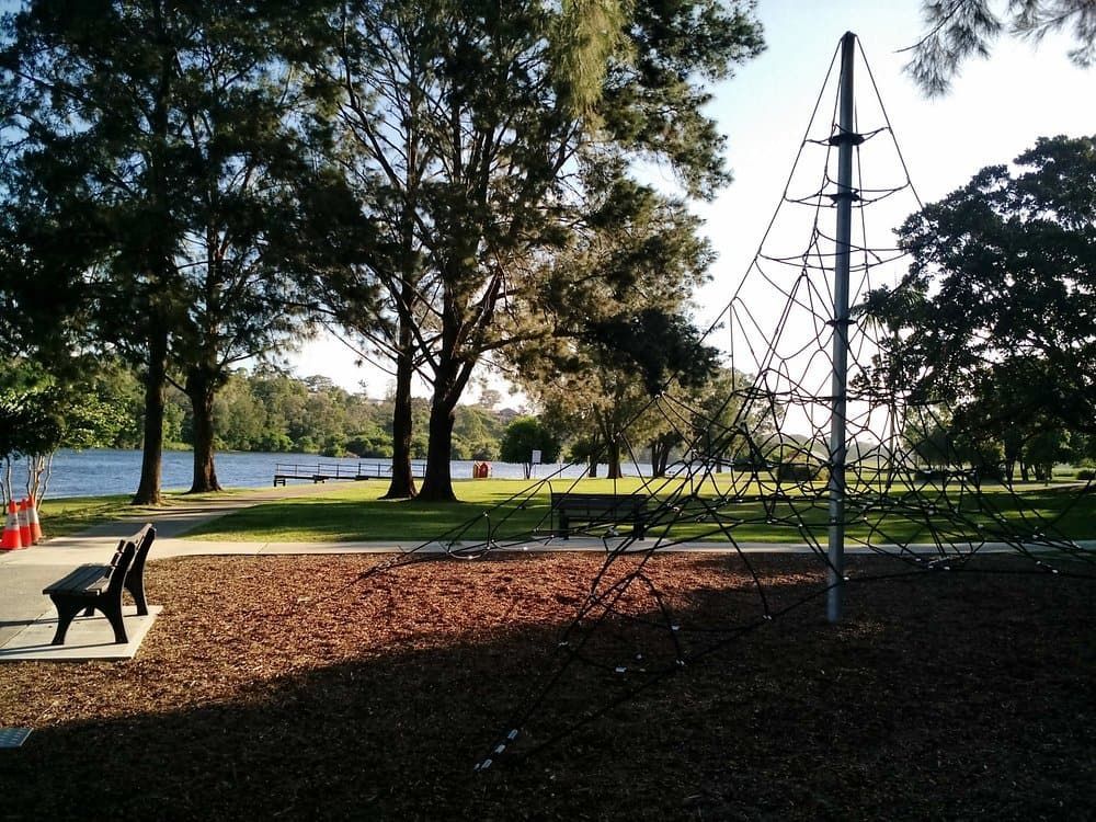 A Park With a Bench and a Rope Bridge — Woodger's Metal Roofing Specialists Pty Ltd in Kundabung, NSW