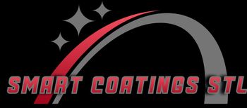 A smart coatings stl logo on a black background