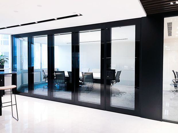 double glazed operable glass wall system installation in kwoloon