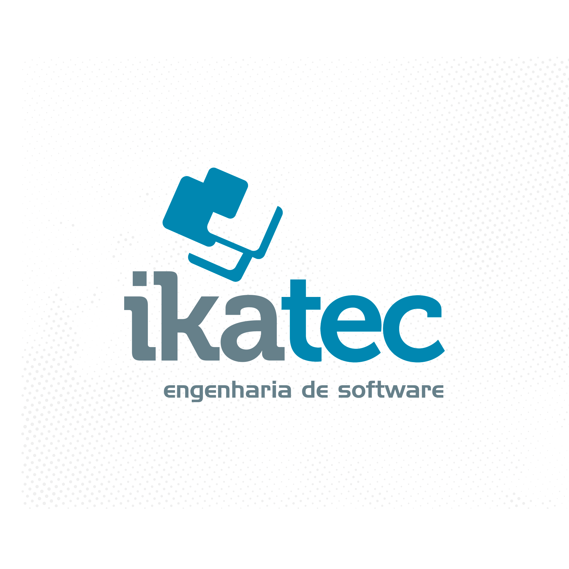 Um logotipo azul e cinza para ikatec engenharia de software