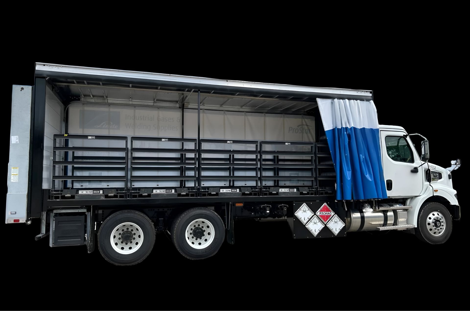 Curtain Sider -  Side view curtain open