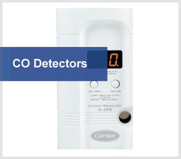 A carrier co detector is shown on a white background