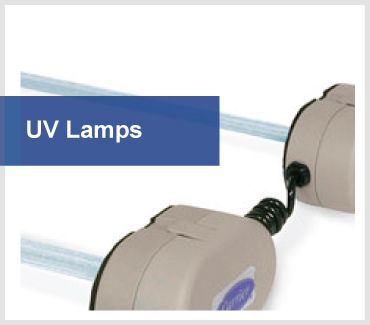 A picture of uv lamps with a white background