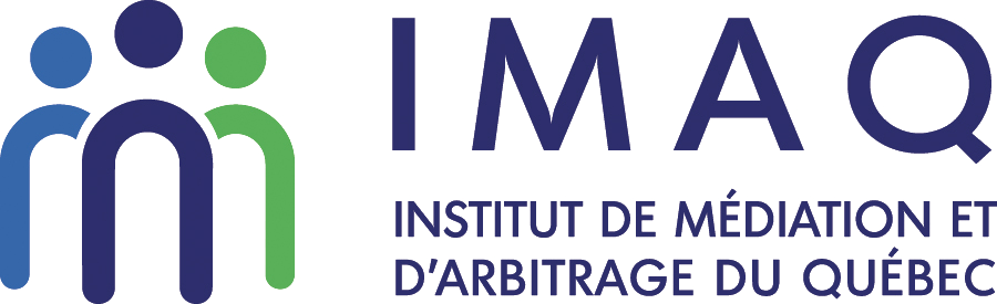 Logo d'IMAQ : silhouettes bleues, vertes et marine avec le texte « IMAQ » et du texte français en dessous.