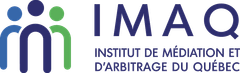 Logo d'IMAQ : silhouettes bleues, vertes et marine avec le texte « IMAQ » et du texte français en dessous.