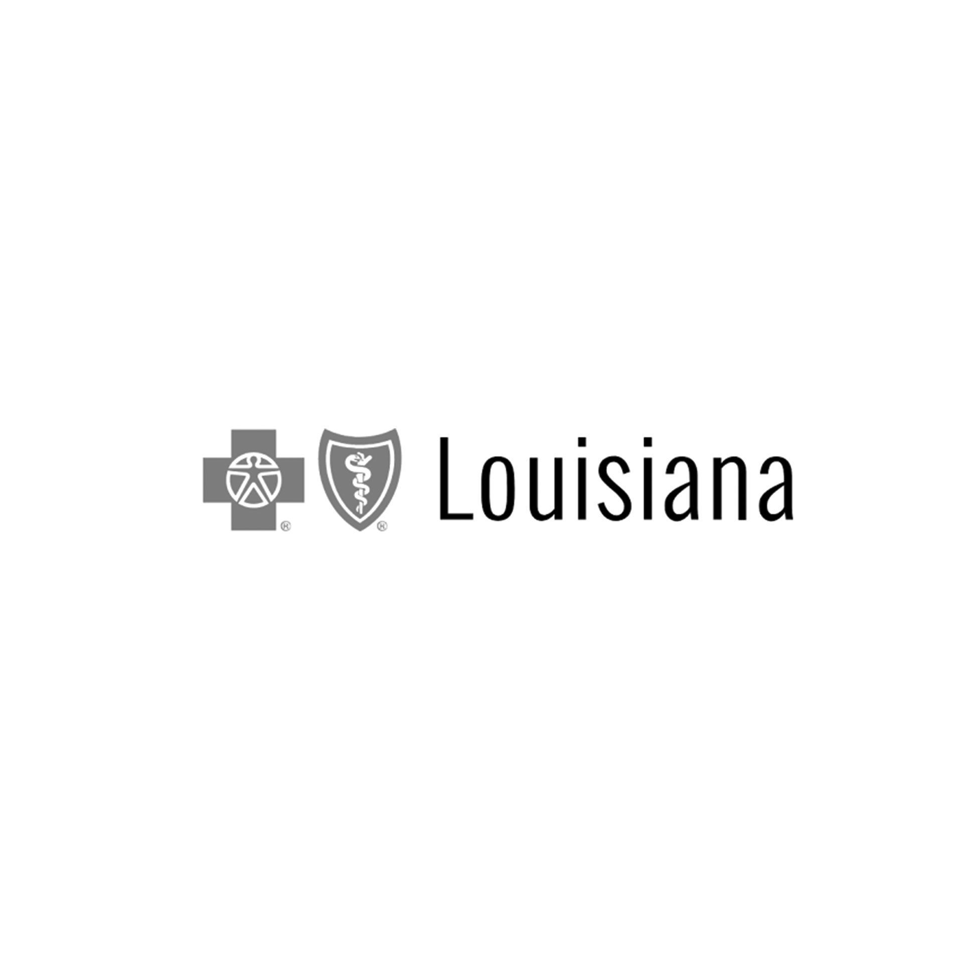 A black and white logo for louisiana health insurance company.