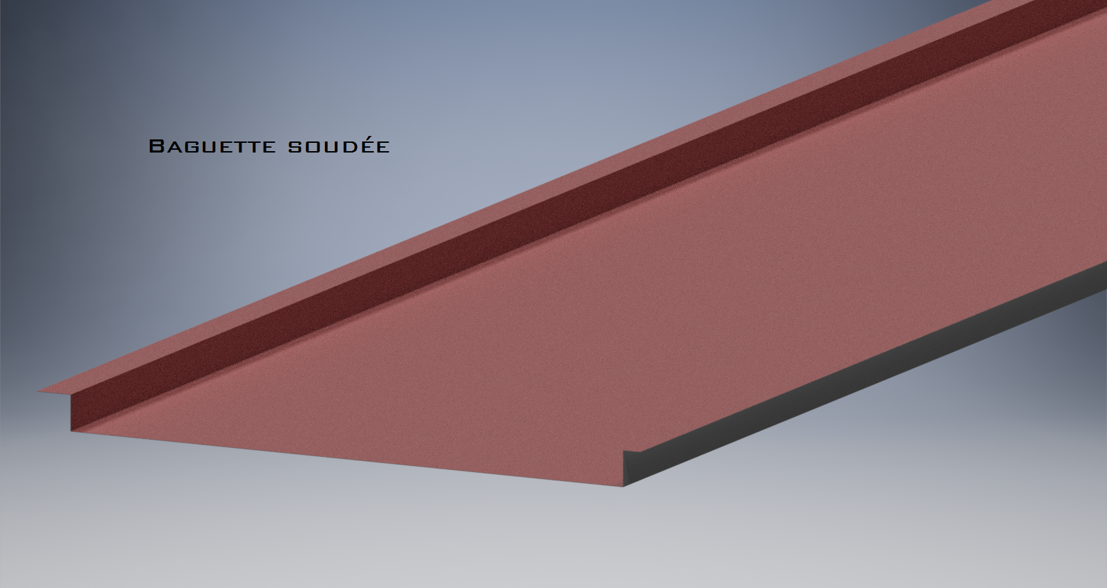 Un modèle 3D d'un toit en métal rouge