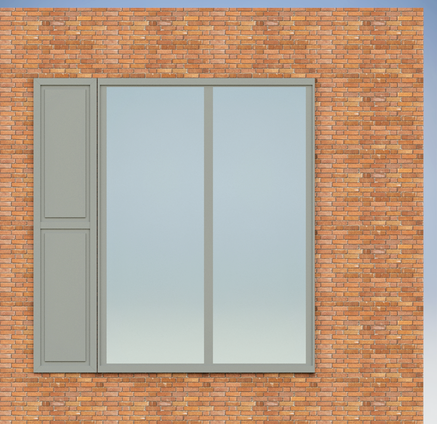 Un mur de briques avec une grande fenêtre dessus