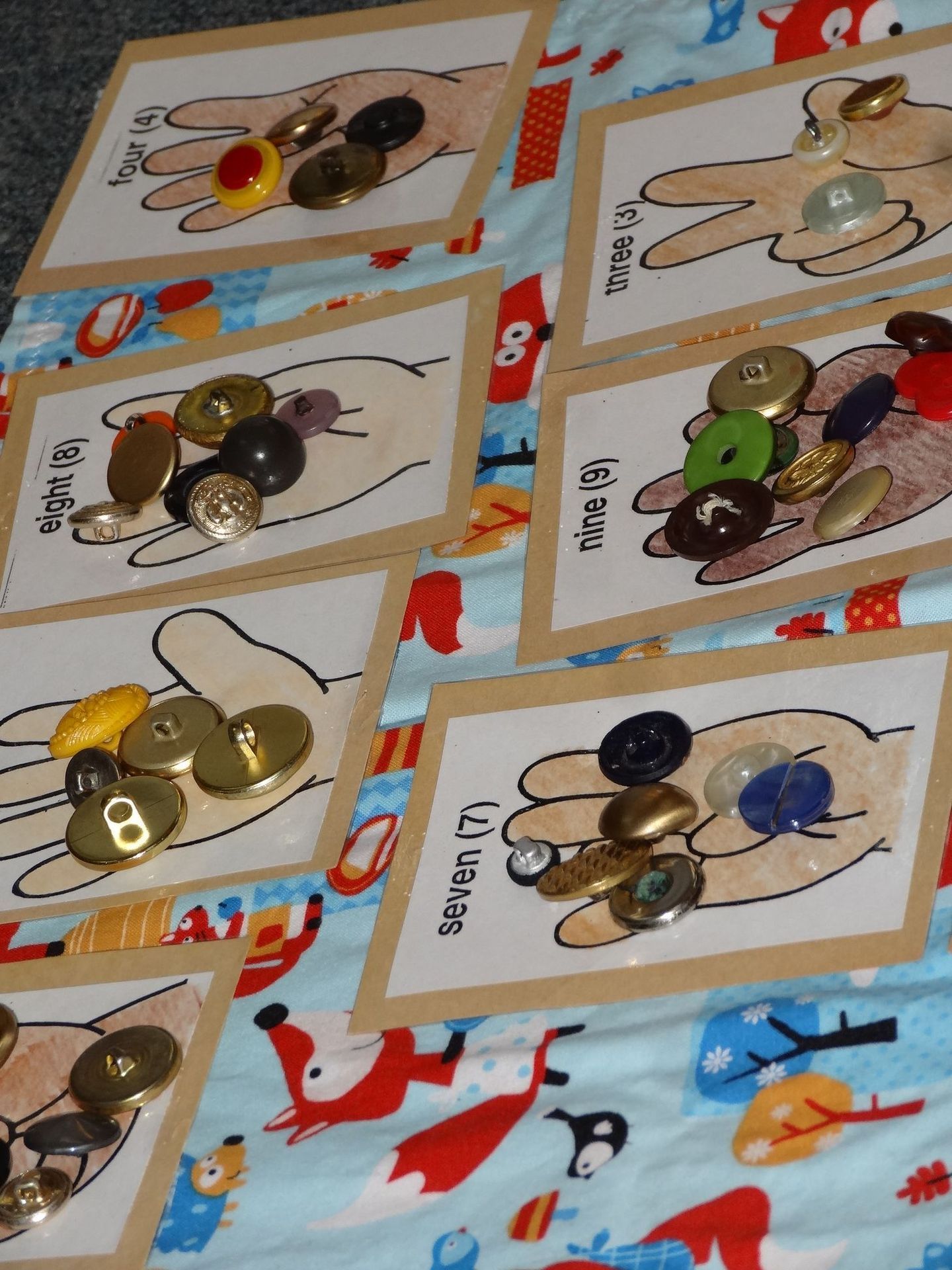 Cards with hands holding buttons