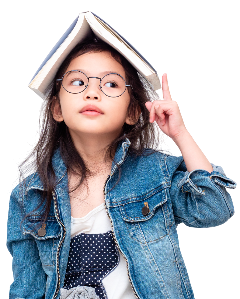 Girl with glasses and denim jacket