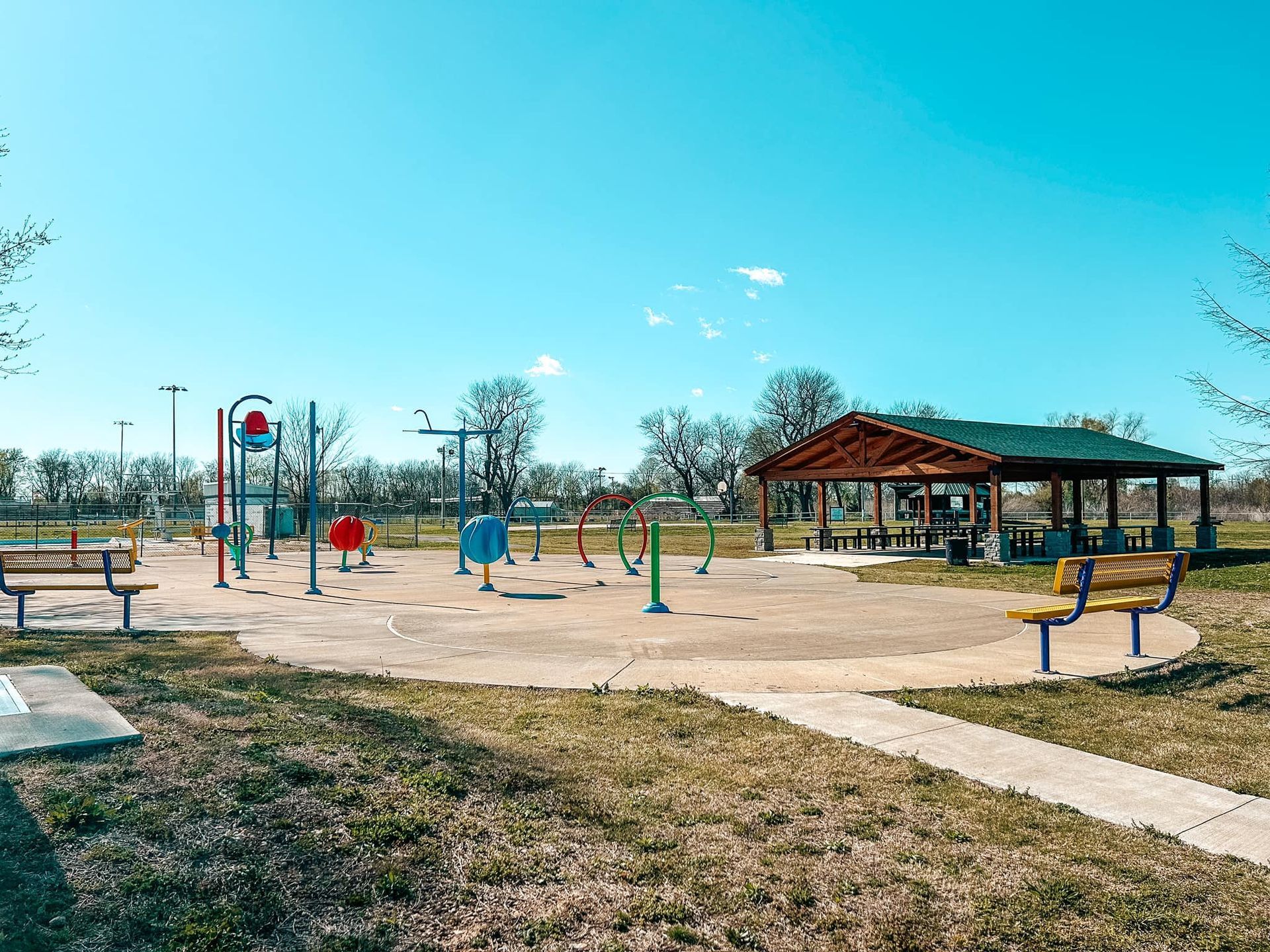 Photo of splash pad in a Westville OK park