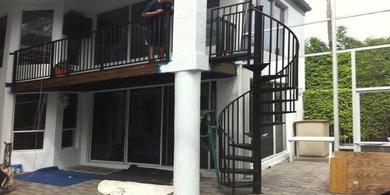 Newly built spiral stairs