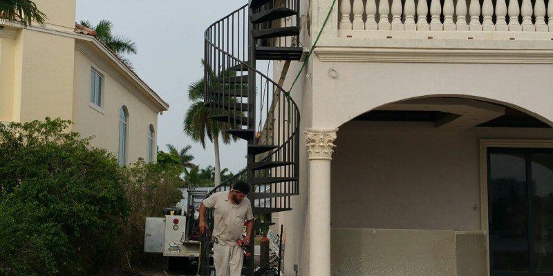 Newly built residential spiral stairs